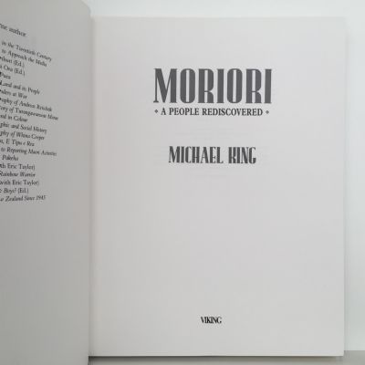 Moriori : A People Rediscovered