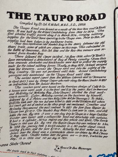 VINTAGE MAP: The Taupo Road