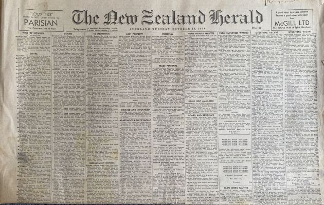 OLD NEWSPAPER: The New Zealand Herald - Friday, 14 October 1958