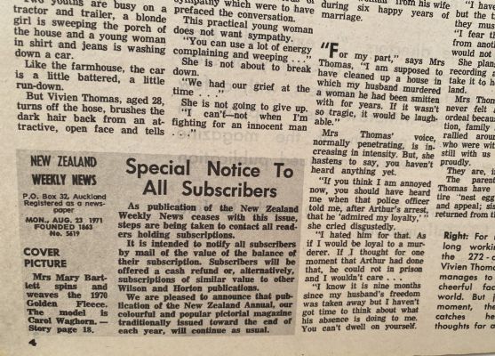 OLD NEWSPAPER: New Zealand Weekly News - No. 5619, 23 August 1971 Final Edition