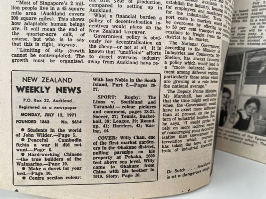 OLD NEWSPAPER: New Zealand Weekly News - No. 5614, 12 July 1971