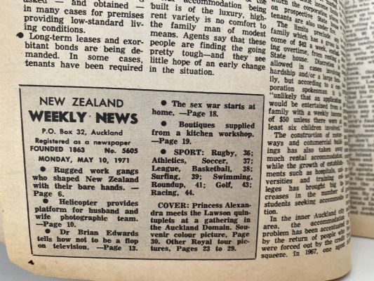 OLD NEWSPAPER: New Zealand Weekly News - No. 5605, 10 May 1971