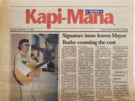 OLD NEWSPAPER: Kapi-Mana, Wellington - Tuesday, 14 September 1993