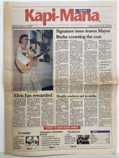 OLD NEWSPAPER: Kapi-Mana, Wellington - Tuesday, 14 September 1993