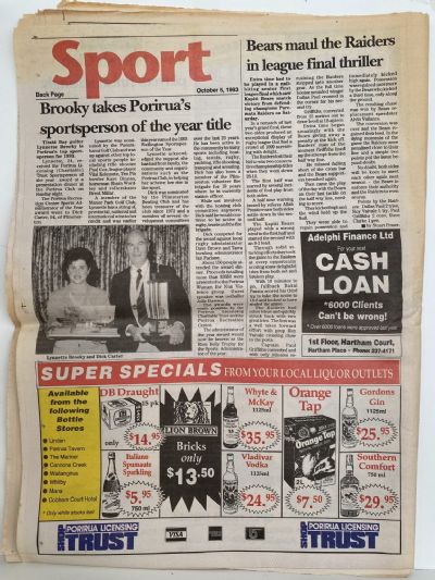 OLD NEWSPAPER: Kapi-Mana, Wellington - Wednesday, 5 October 1993
