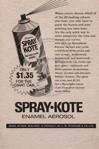 VINTAGE POSTER: Spray Kote Polyurethane Enamel Aerosol 1960s