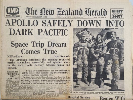 OLD NEWSPAPER: The New Zealand Herald - Saturday, 28 December 1969 Moon Landing