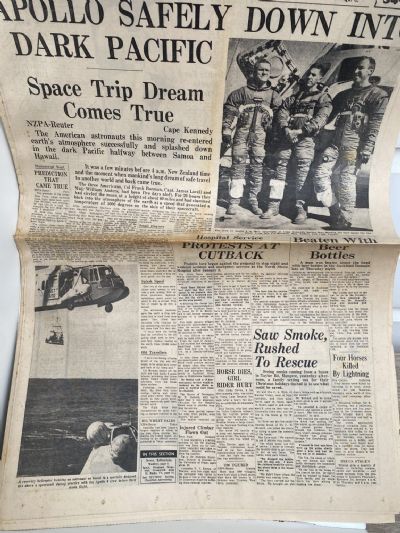 OLD NEWSPAPER: The New Zealand Herald - Saturday, 28 December 1969 Moon Landing
