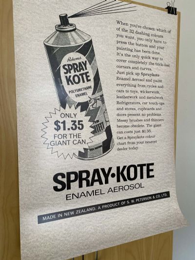 VINTAGE NEWSPAPER ADVERT: Spray Kote Polyurethane Enamel Aerosol 1960s