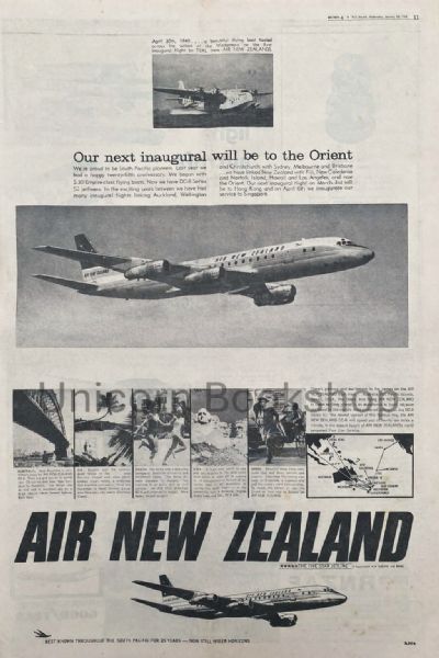 VINTAGE NEWSPAPER ADVERT: Air New Zealand 1966
