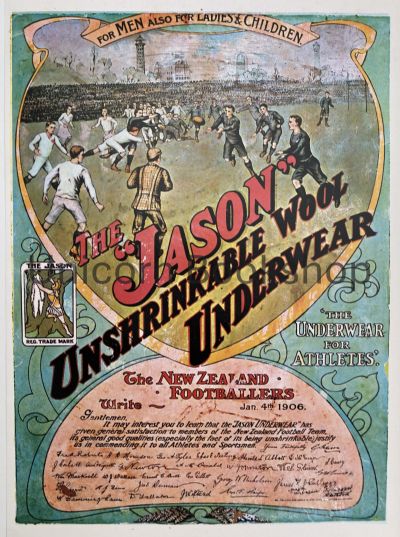 VINTAGE POSTER: All Blacks Underwear 1905
