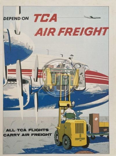 VINTAGE POSTER: Depend on TCA Air Freight 1950s