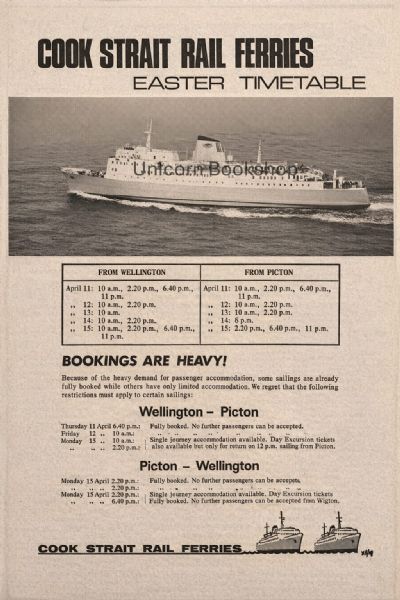 VINTAGE NEWSPAPER ADVERT: Cook Strait Ferries Easter Timetable, April 1968