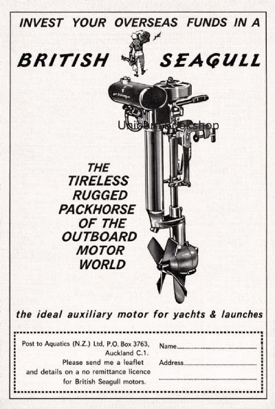VINTAGE POSTER: British Seagull Outboard Motor 1967