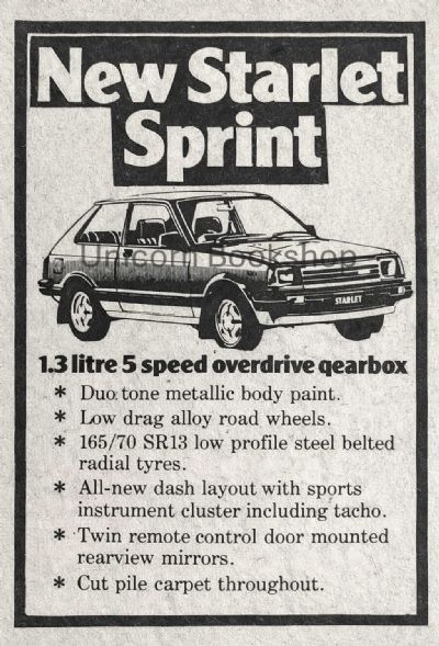 VINTAGE POSTER: 1983 Toyota Starlet Sprint
