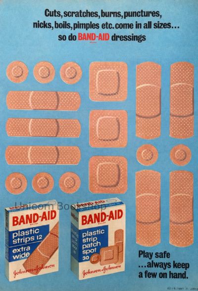 VINTAGE POSTER: Band Aid Brand / Johnson and Johnson 1971