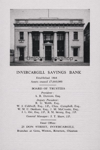 VINTAGE POSTER: Invercargill Savings Bank 1956
