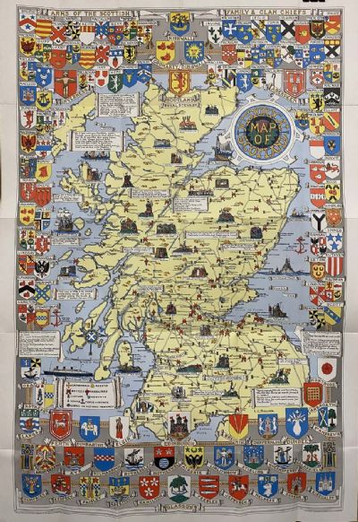 VINTAGE MAP: Historic Map of Scotland 1952