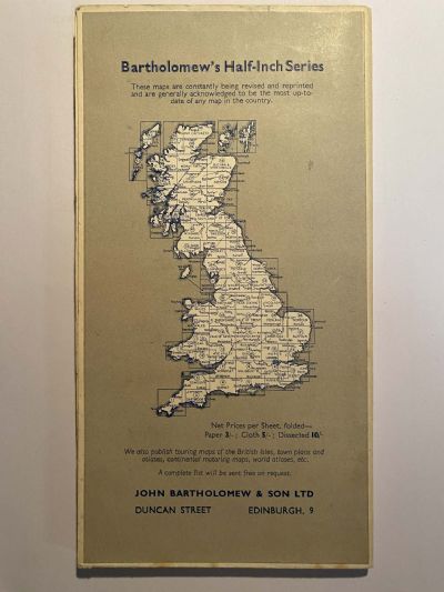 VINTAGE MAP: Historic Map of Scotland 1952