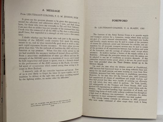 PACIFIC SERVICE: Story of the New Zealand Army Service Corps Units in the Pacific