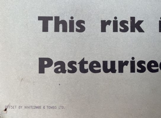 VINTAGE POSTER: New Zealand Department of Health / Pasteurised Milk