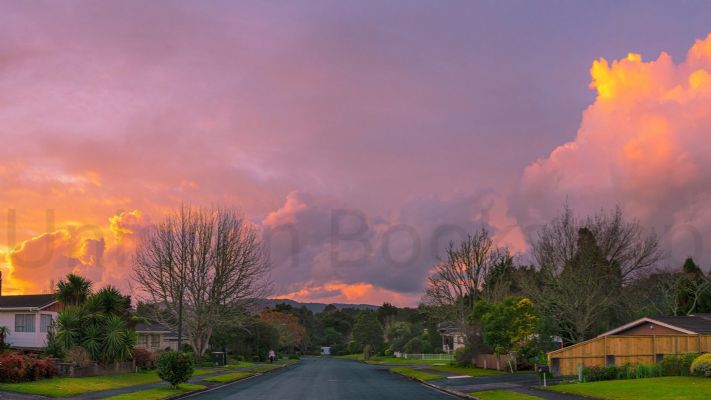 WALL PRINT: Illuminated morning sky in Warkworth, New Zealand