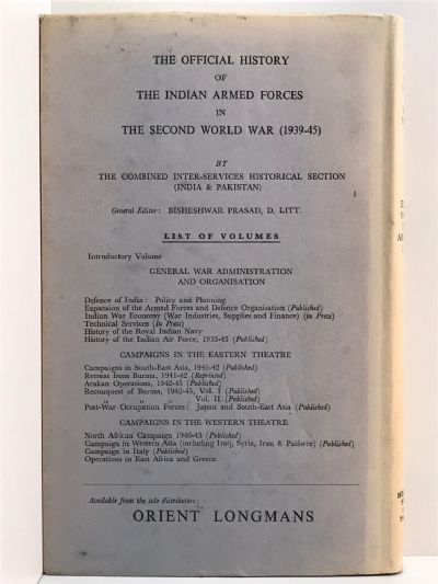 OFFICIAL HISTORY OF THE INDIAN ARMED FORCES IN THE SECOND WORLD WAR 1939-45