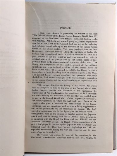 OFFICIAL HISTORY OF THE INDIAN ARMED FORCES IN THE SECOND WORLD WAR 1939-45