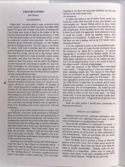 TWENTY-SEVENTH ANNUAL SYMPOSIUM: Of the National Free Flight Society 1994