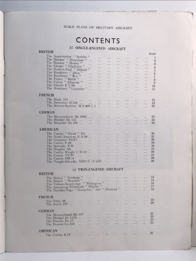 SCALE PLANS OF MILITARY AIRCRAFT