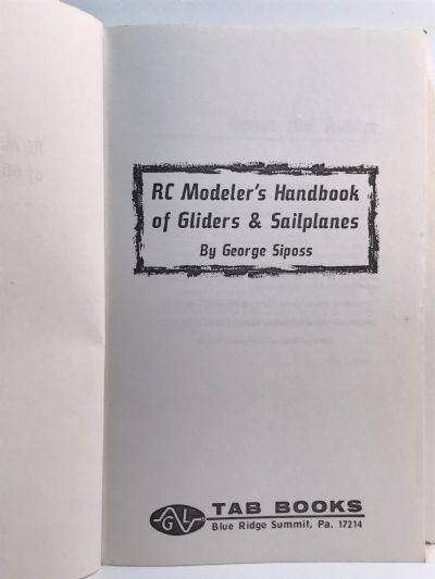 RC MODELER'S HANDBOOK OF GLIDERS AND SAILPLANES