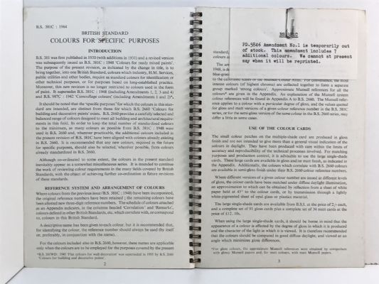 COLOURS FOR SPECIFIC PURPOSES