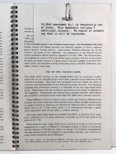 COLOURS FOR SPECIFIC PURPOSES