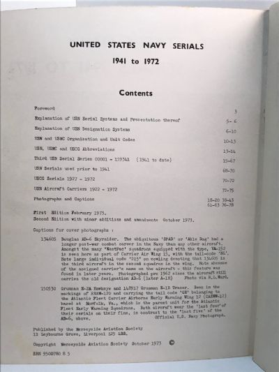 UNITED STATES NAVY SERIALS 1941 TO 1972