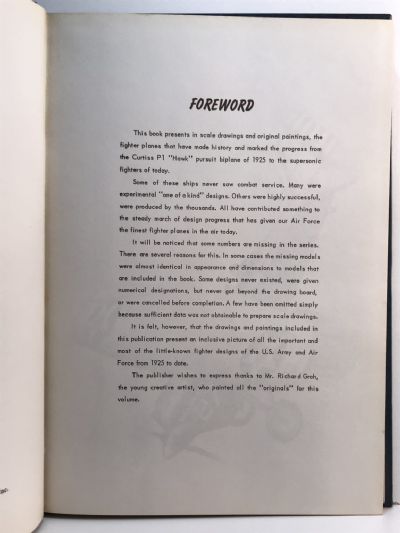 U.S. ARMY - AIR FORCE FIGHTER PLANES: P-1 to F-107