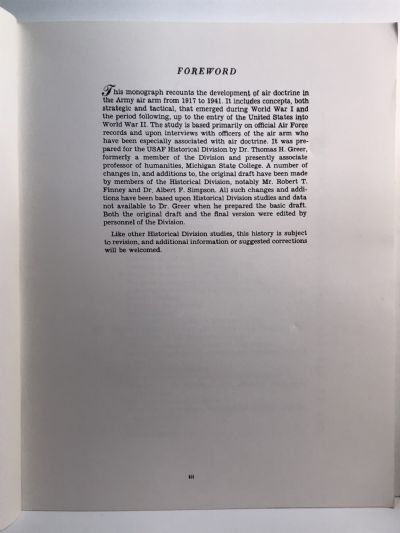 THE DEVELOPMENT OF AIR DOCTRINE IN THE ARMY AIR ARM 1917-1941