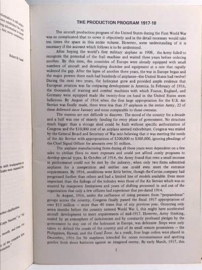 ENCYCLOPEDIA OF U.S. MILITARY AIRCRAFT: World War I Production Program - Vol 1+2