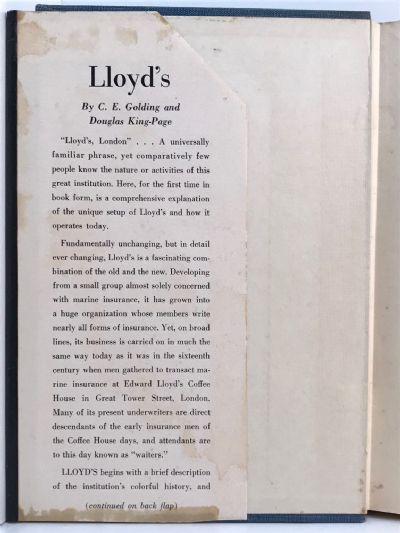 LLOYD'S: The Fascinating Story of a famous institution Lloyd's of London