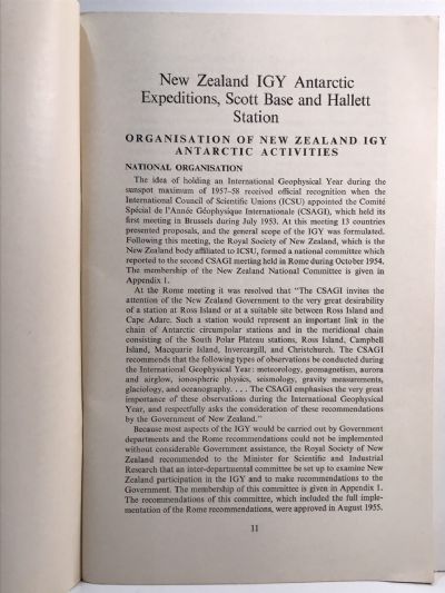 NEW ZEALAND IGY ANTARCTIC EXPEDITIONS, SCOTT BASE AND HALLETT STATION
