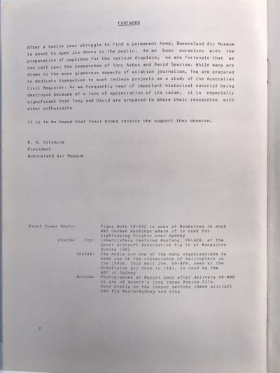 The Historic Civil Aircraft Register of Australia (VH-AAA to VH-AZZ)
