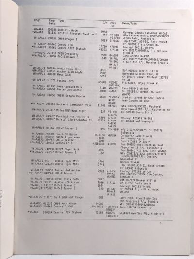 The Historic Civil Aircraft Register of Australia (VH-AAA to VH-AZZ)