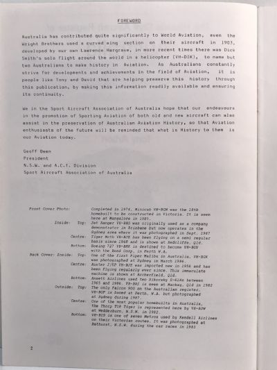 The Historic Civil Aircraft Register of Australia (VH-BAA to VH-BZZ)
