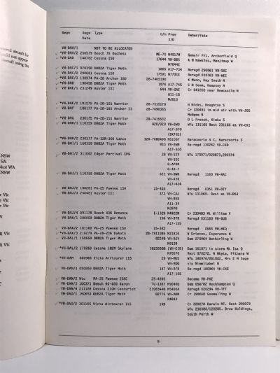 The Historic Civil Aircraft Register of Australia (VH-DAA to VH-FZZ)