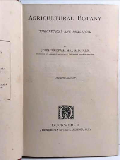 AGRICULTURAL BOTANY: Theoretical and Practical