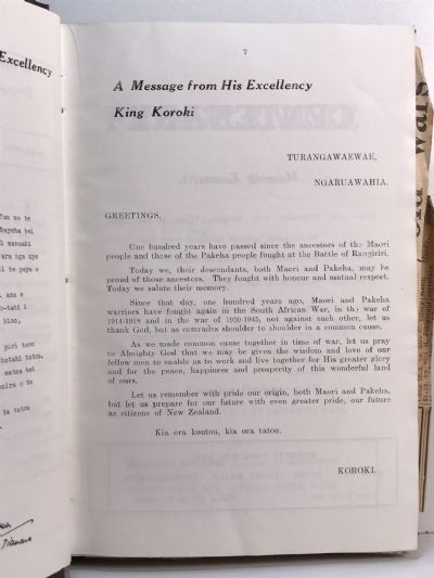 THE BATTLE OF RANGIRIRI: Centenary 1863-1963 Souvenir Programme
