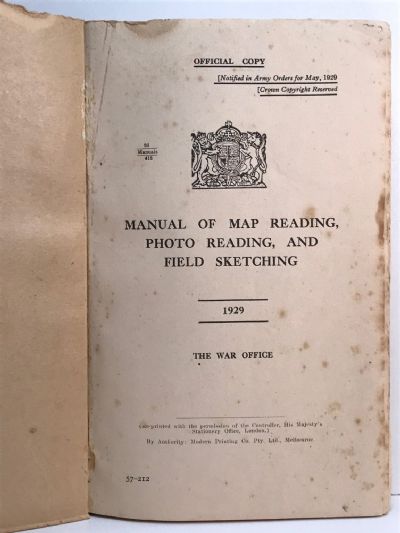 MANUAL OF MAP READING, PHOTO READING, AND FIELD SKETCHING