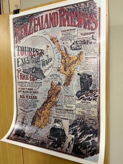 VINTAGE POSTER: New Zealand Railways 1888