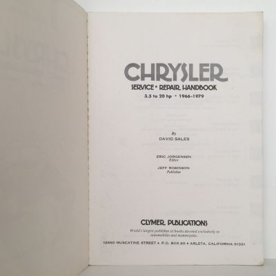 CHRYSLER OUTBOARD MOTOR: Service and Repair Handbook 1966-1979