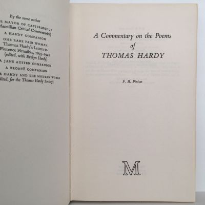 A Commentary on the Poems of Thomas Hardy