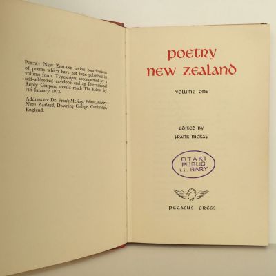POETRY NEW ZEALAND: Volume 1